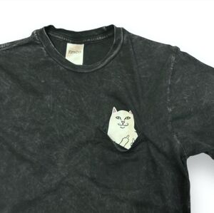 RIPNDIP Lord Nermal Pocket T Shirt, Short Sleeve Crew Neck Shirts Mineral Wash